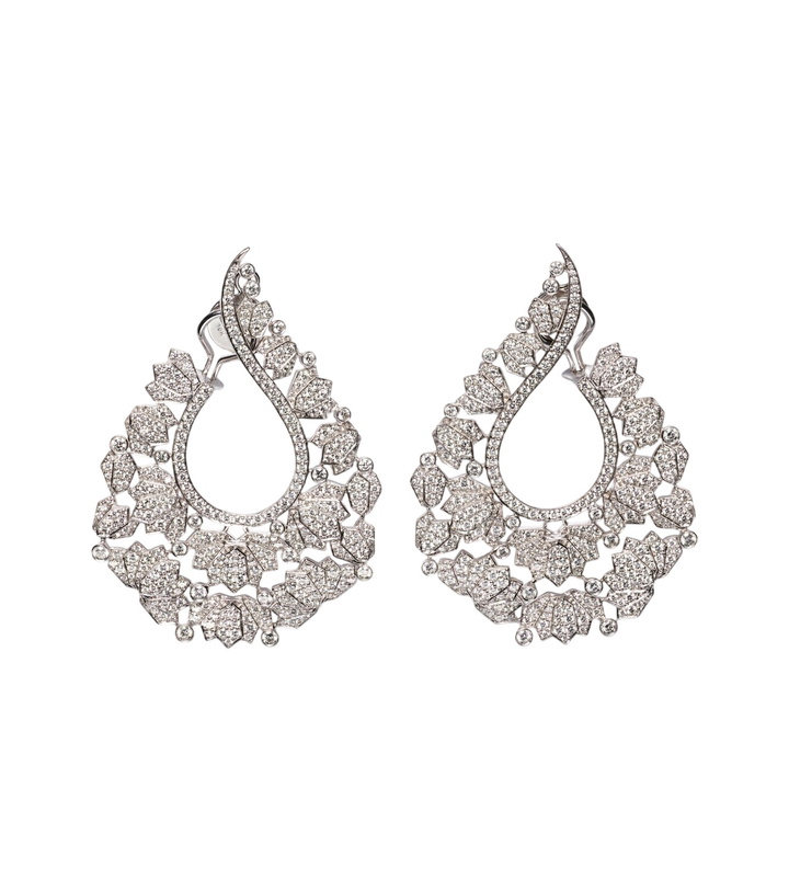 Photo: Ananya Scatter Lotus 18kt white gold earrings with diamonds