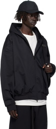 Fear of God ESSENTIALS Black Twill Hooded Bomber Jacket
