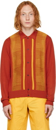 King & Tuckfield Orange Textured Cardigan