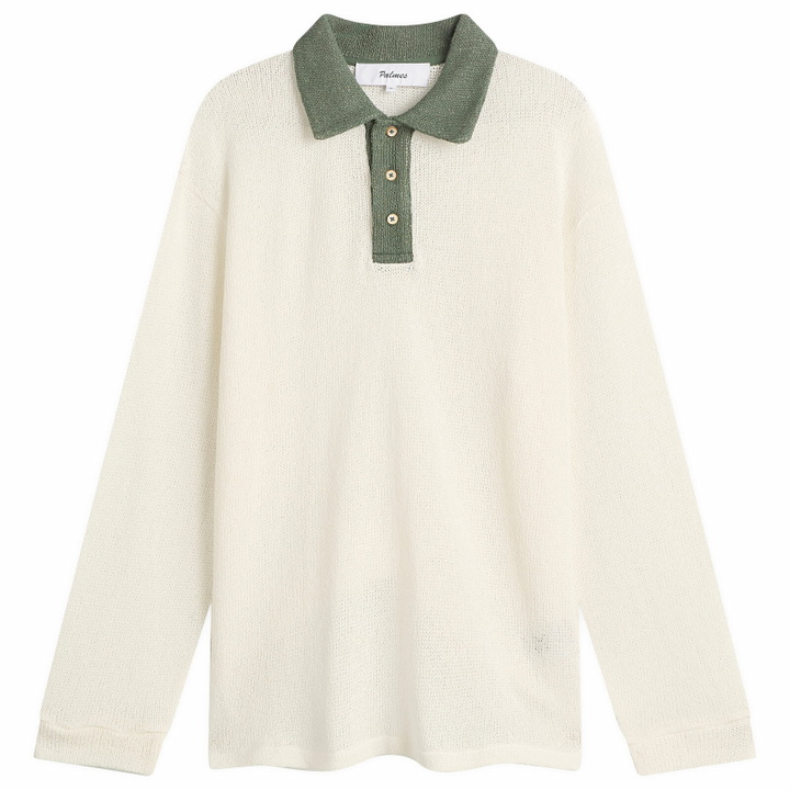 Photo: Palmes Men's Knitted Rugby Shirt in Off-White