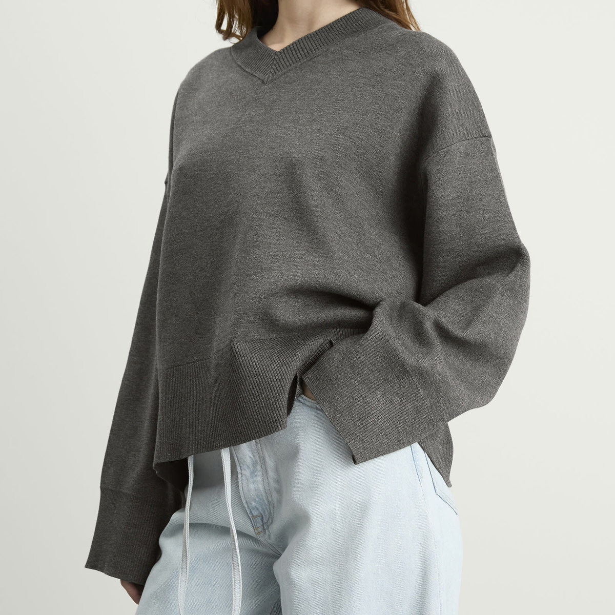 Samsøe Samsøe Women's Salula V Neck Sweater in Dark Grey