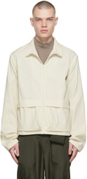 AMOMENTO Off-White Detachable Sleeve Zip-Up Jacket