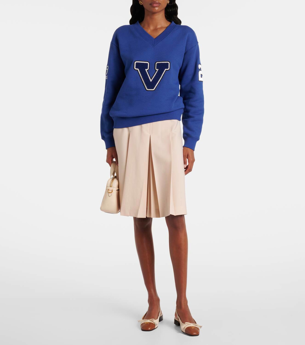 Valentino Embroidered cotton jersey sweatshirt