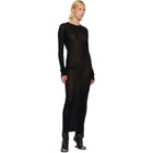 Rick Owens Black Tower Rib LS Midi Dress