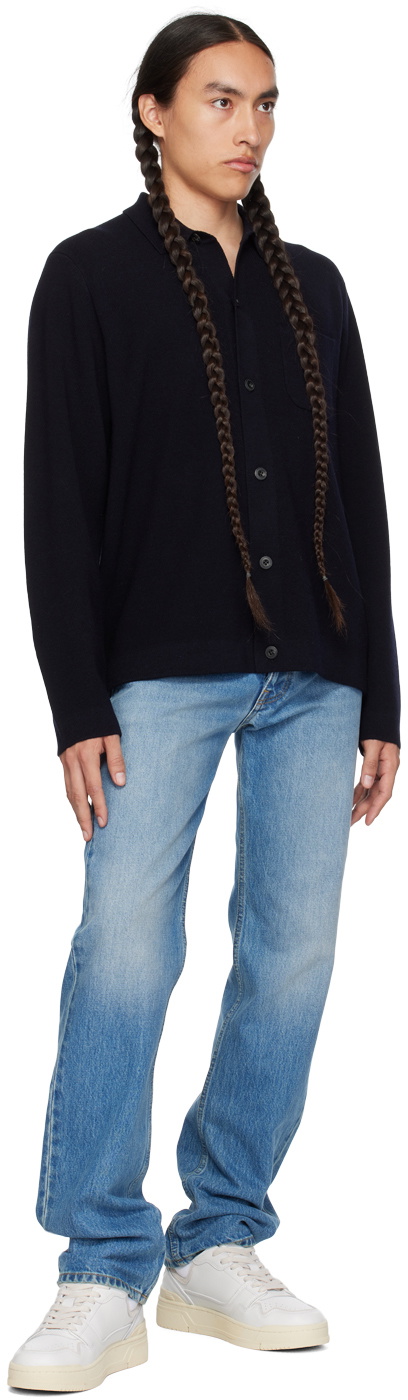 Vince Navy Rib Cardigan