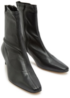 Staud Wally Leather Ankle Boots Black