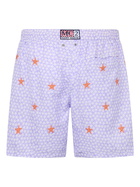 MC2 Saint Barth Man Lightweight Fabric Swim-shorts Lighting With Seastars Embroidery