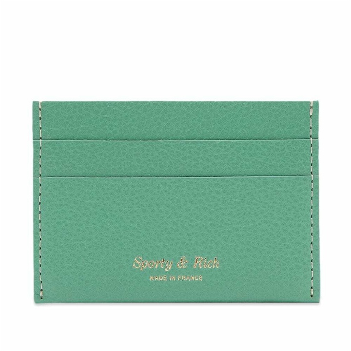 Photo: Sporty & Rich Grained Leather Card Holder in Green