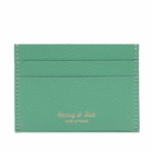 Sporty & Rich Grained Leather Card Holder in Green