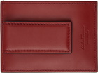 Ferragamo Black & Red Gancini Credit Card Holder