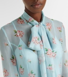 Leo Lin Lilith bow-detail floral chiffon maxi dress