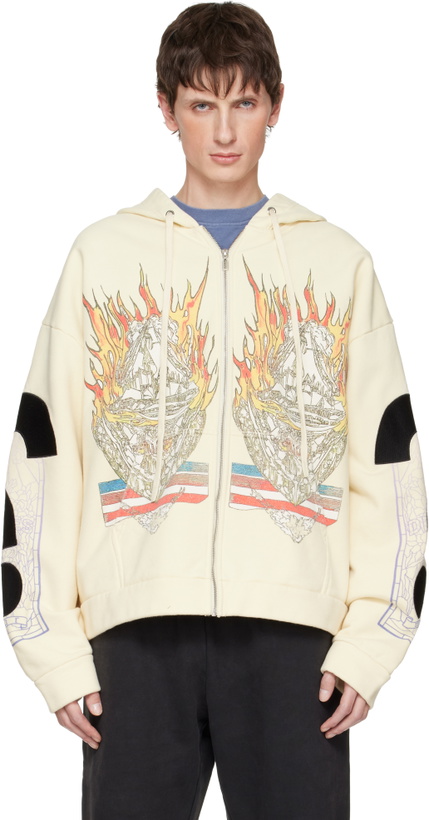 Photo: Who Decides War Off-White Engulfed Memories Zip Up Hoodie