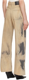 Acne Studios Beige & Black Relaxed-Fit Jeans