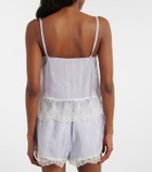 Frame Lace-trimmed striped silk camisole