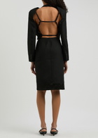Bettter Agnelli Open-back Wool Dress Black