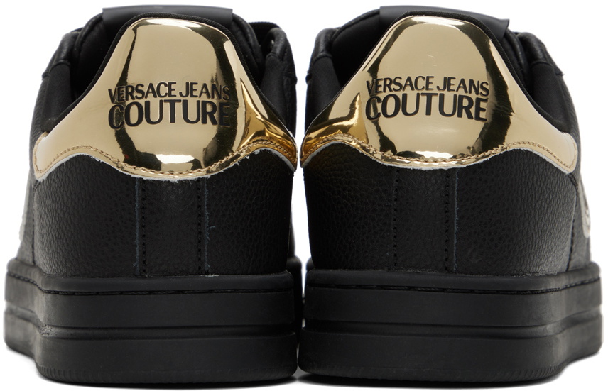 Versace Jeans Couture Black Court 88 V-Emblem Sneakers Versace