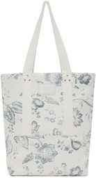 Erdem White Printed Tote Bag