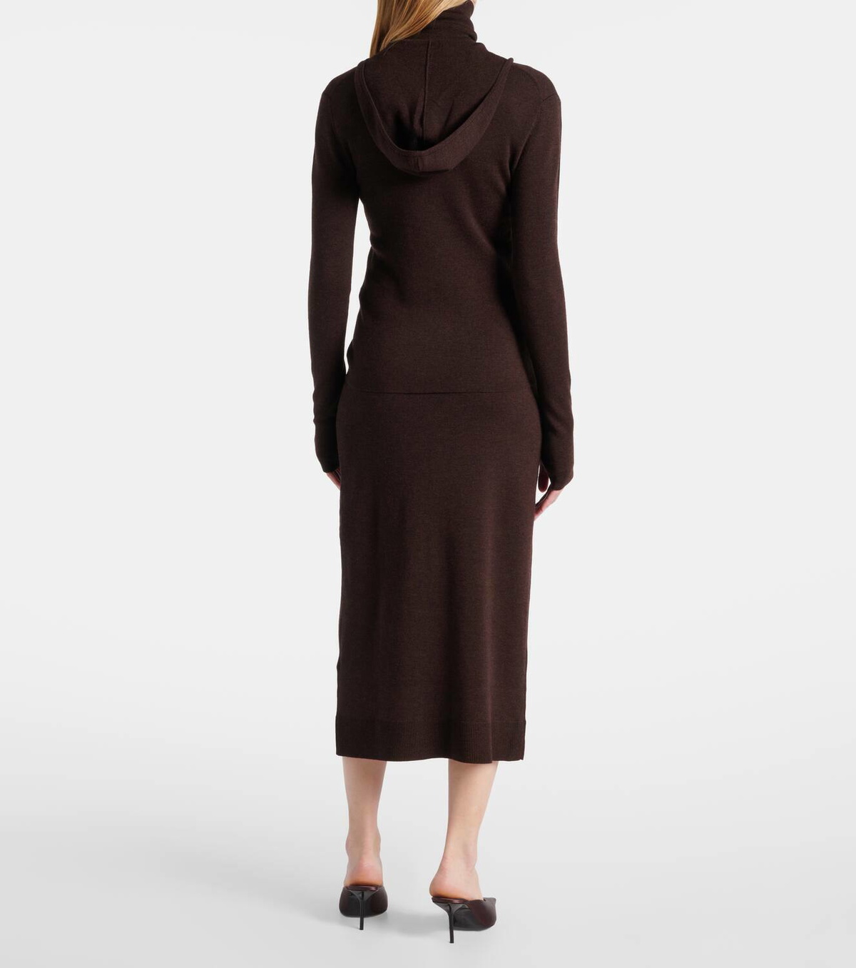 Victoria Beckham Wool-blend jersey zip-up hoodie