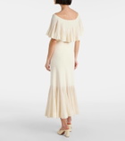 Zimmermann Illuminate pleated ribbed-knit midi skirt