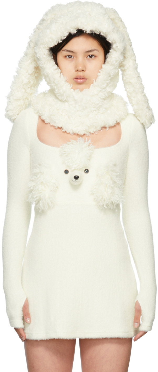 Nodress White Fluffy Bunny Beanie Nodress