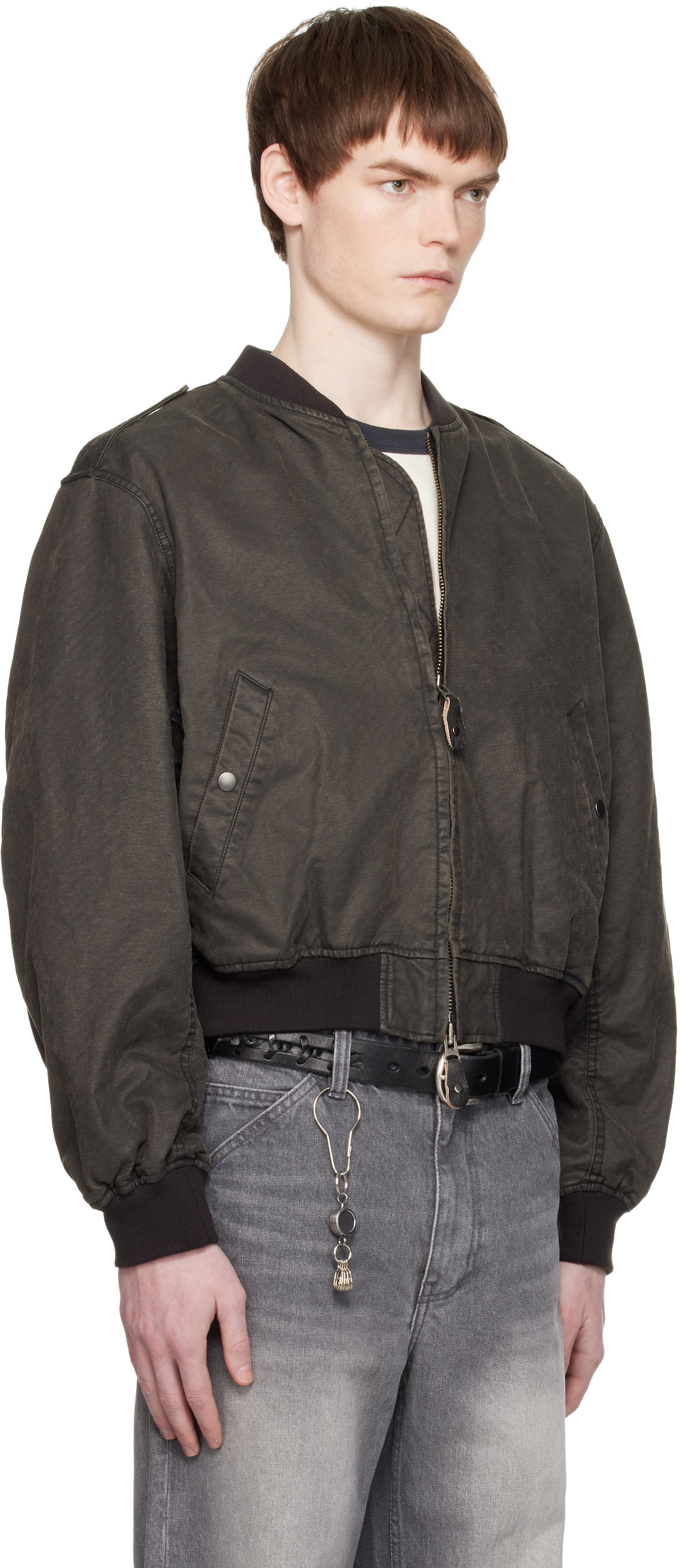 COOR Brown Stone Washed L2B Bomber Jacket