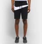 Nike - Slim-Fit Logo-Panelled Loopback Cotton-Blend Jersey Shorts - Black