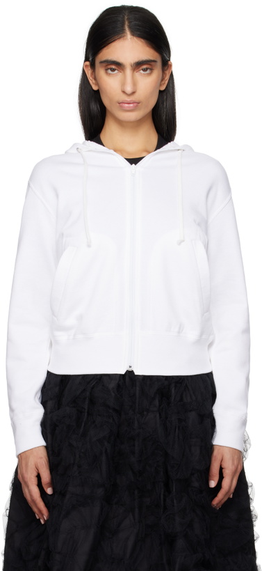 Photo: COMME des GARÇONS PLAY White 'Heart On Back' Hoodie