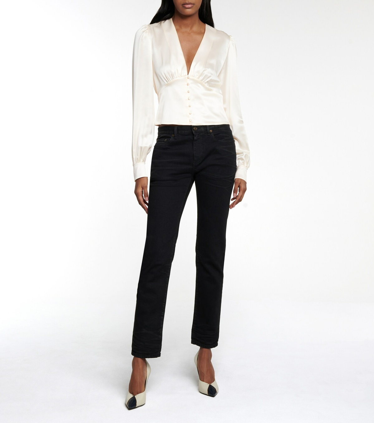 Saint Laurent Women's Blue in Silk Green main image 1