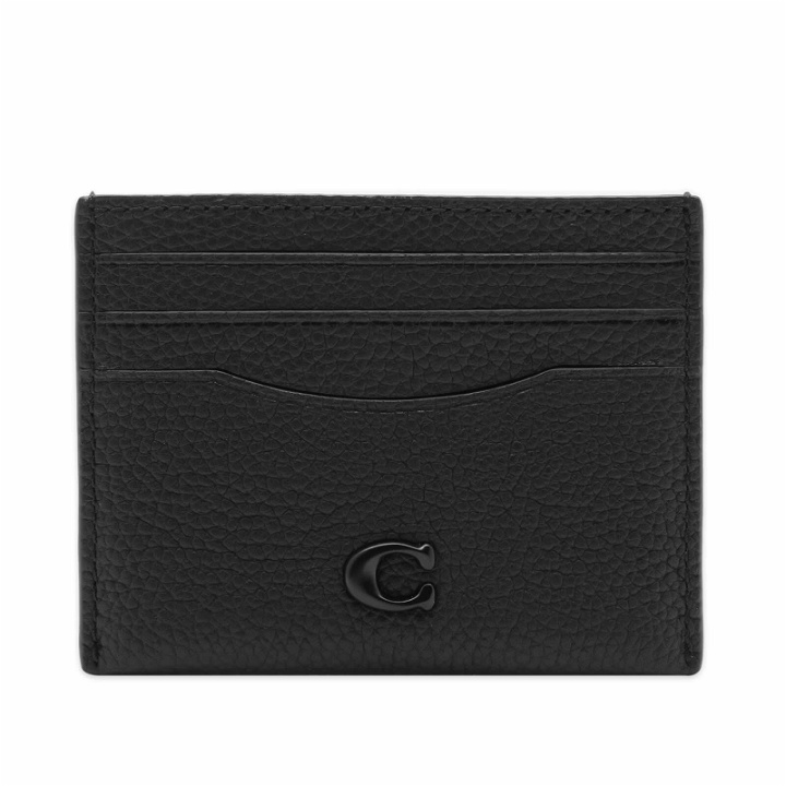 Photo: Coach Men's Card Holder in Black Pebble Leather