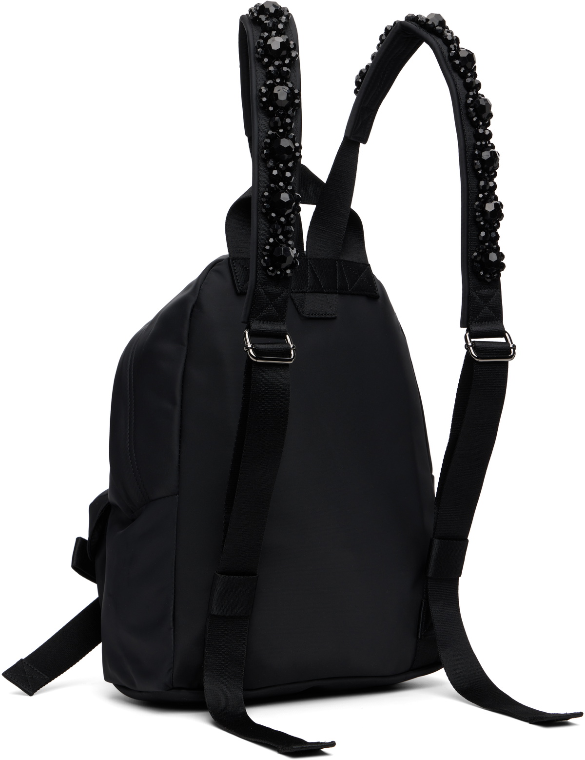 Simone Rocha Black Beaded Utility Bow Backpack