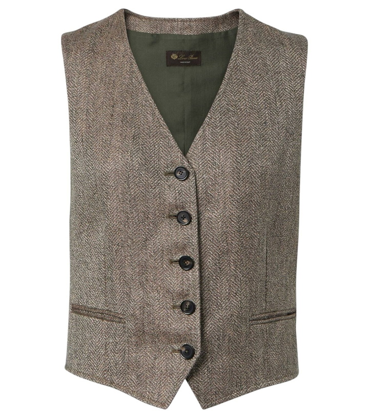 Photo: Loro Piana Teodoro chevron linen vest