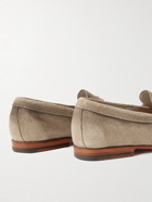 Santoni - Suede Penny Loafers - Neutrals