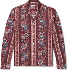 BODE - Louie Camp-Collar Floral-Print Cotton Shirt - Burgundy