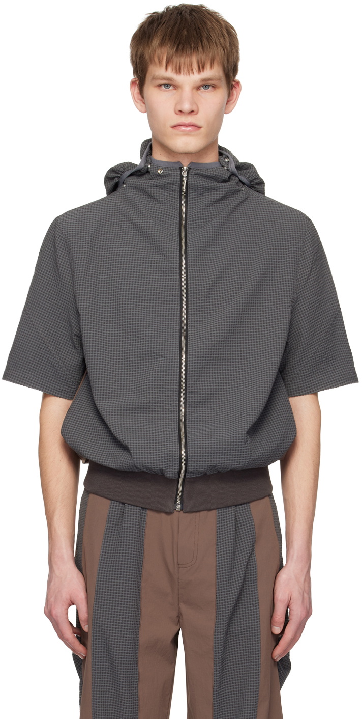 Uncertain Factor Gray Mirage No. 1 Short Sleeve Zip-Up Hoodie