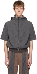 Uncertain Factor Gray Mirage No. 1 Short Sleeve Zip-Up Hoodie
