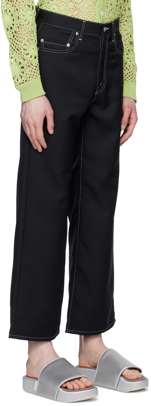 JieDa Black Loose-Fit Trousers JieDa