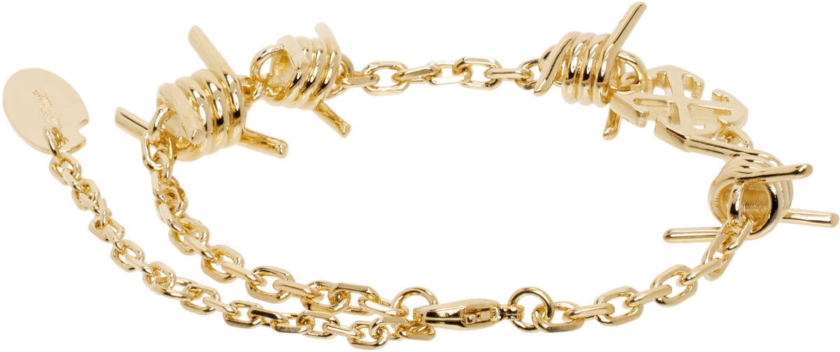 Off-White Gold Barbed Wire Bracelet