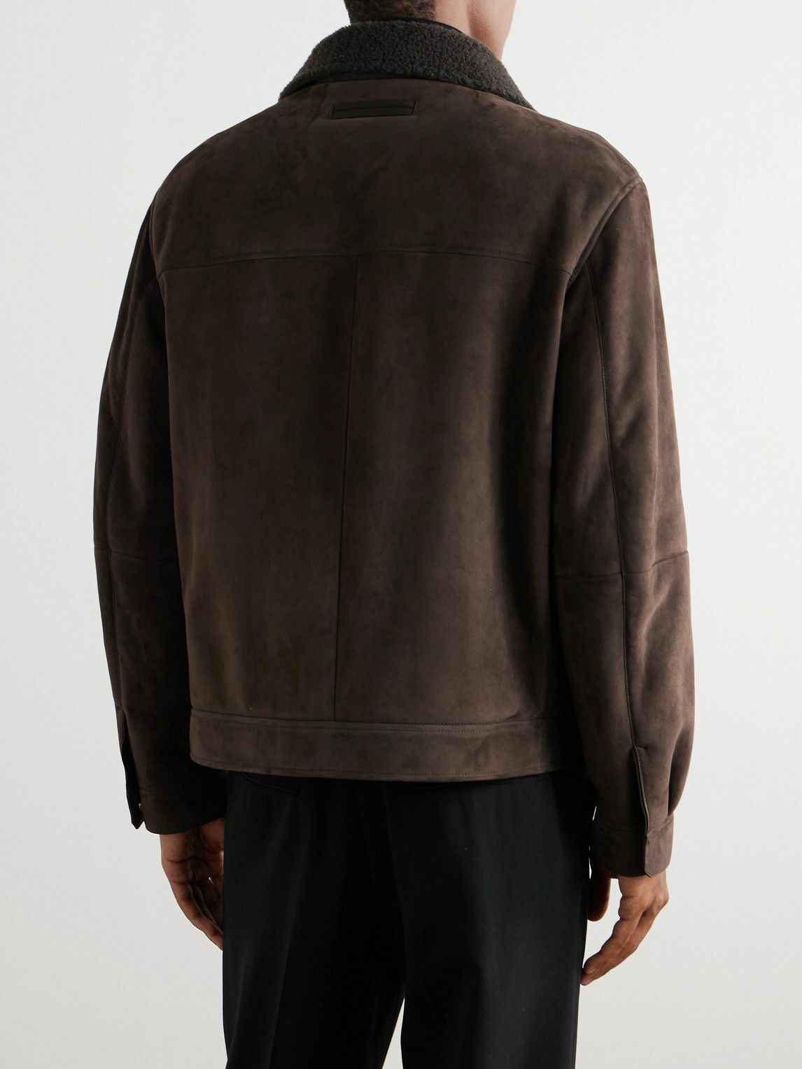 Zegna - Shearling Trucker Jacket - Brown