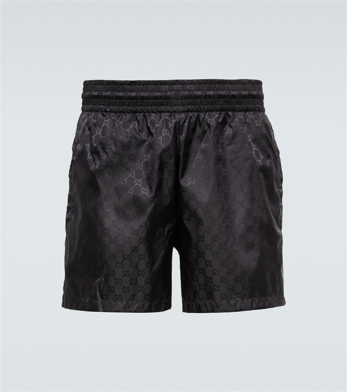 Gucci - Web Stripe Gg-supreme Swim Shorts - Mens - Black