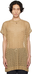 Dries Van Noten Beige Crewneck Tank Top