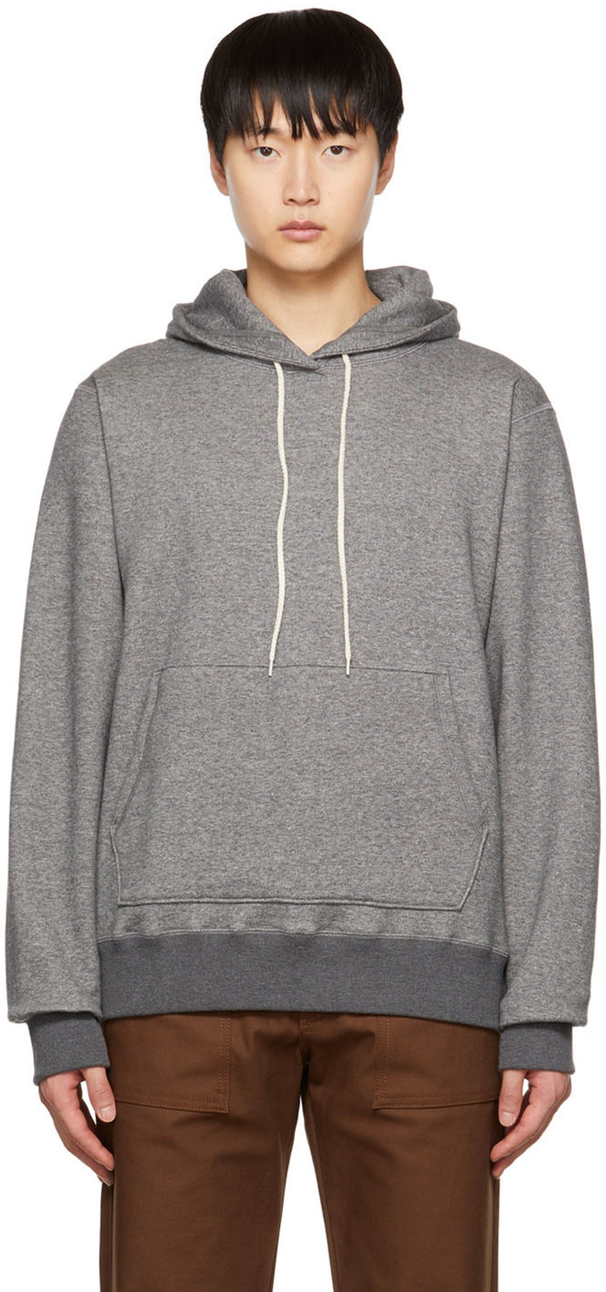 Naked & Famous Denim Gray Cotton Hoodie Naked and Famous Denim