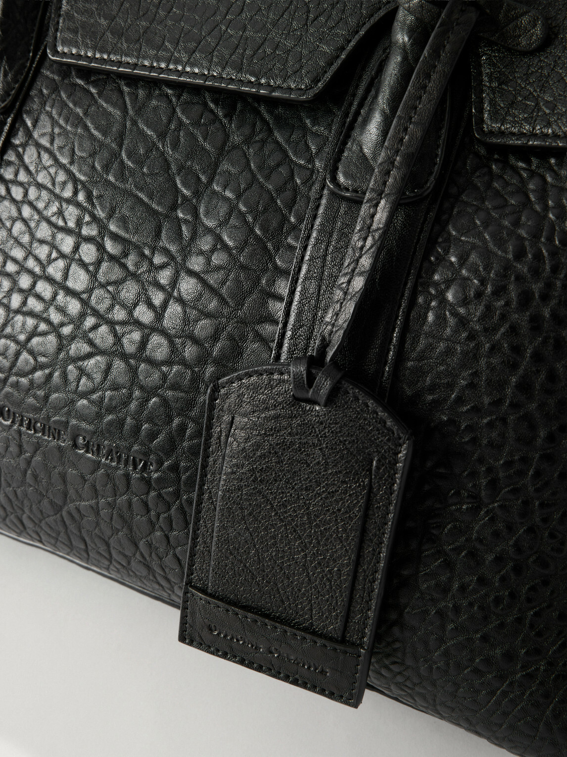 Officine Creative - Bostonian/005 Logo-Embossed Croc-Effect Leather Briefcase - Black