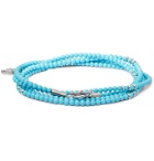 Isaia - Saracino Turquoise and Sterling Silver Beaded Wrap Bracelet - Blue