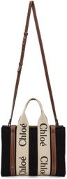 Chloé Black & Brown Small Wool Woody Tote