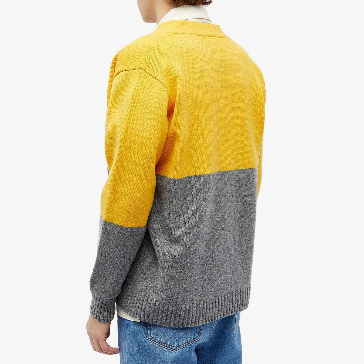 Country Of Origin Men's Half Cardigan in Navy/Yeoman/Mushroom