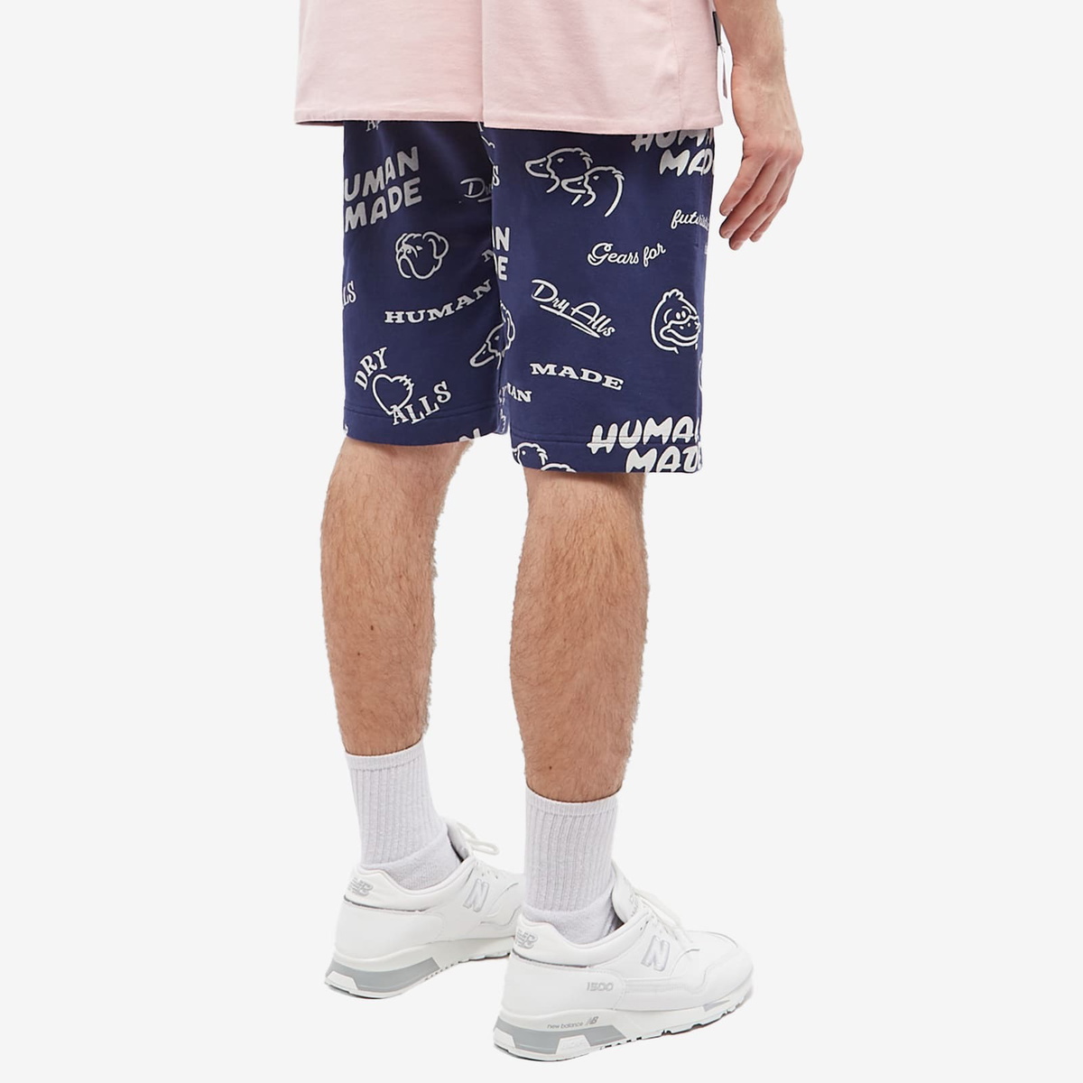 Human Made Men's Printed Sweat Short in Navy Human Made