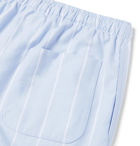 DEREK ROSE - Striped Brushed Cotton-Twill Pyjama Trousers - Blue