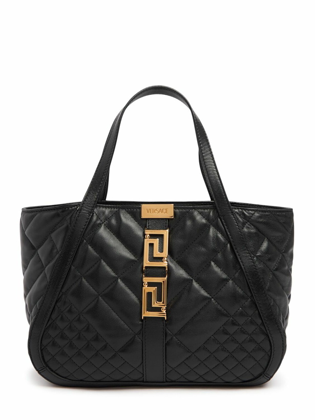 Photo: VERSACE Small Quilted Leather Tote Bag