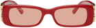 Balenciaga Red Dynasty Rectangle Sunglasses