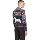 Thom Browne Navy Fair Isle Hector Sweater